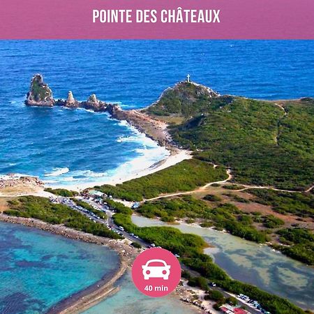 Le Sable Bleu - Evasion Tropicale A Sainte-Anne - Plage 5Min - Piscine - Parking - Logement Climatise - Vue Sur Les Palmiers - Parfait Pour Sejours En Famille Ou Entre Amis Exteriör bild