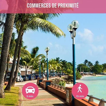 Le Sable Bleu - Evasion Tropicale A Sainte-Anne - Plage 5Min - Piscine - Parking - Logement Climatise - Vue Sur Les Palmiers - Parfait Pour Sejours En Famille Ou Entre Amis Exteriör bild