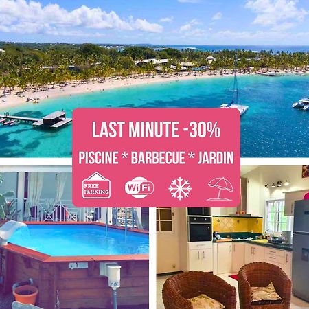 Le Sable Bleu - Evasion Tropicale A Sainte-Anne - Plage 5Min - Piscine - Parking - Logement Climatise - Vue Sur Les Palmiers - Parfait Pour Sejours En Famille Ou Entre Amis Exteriör bild