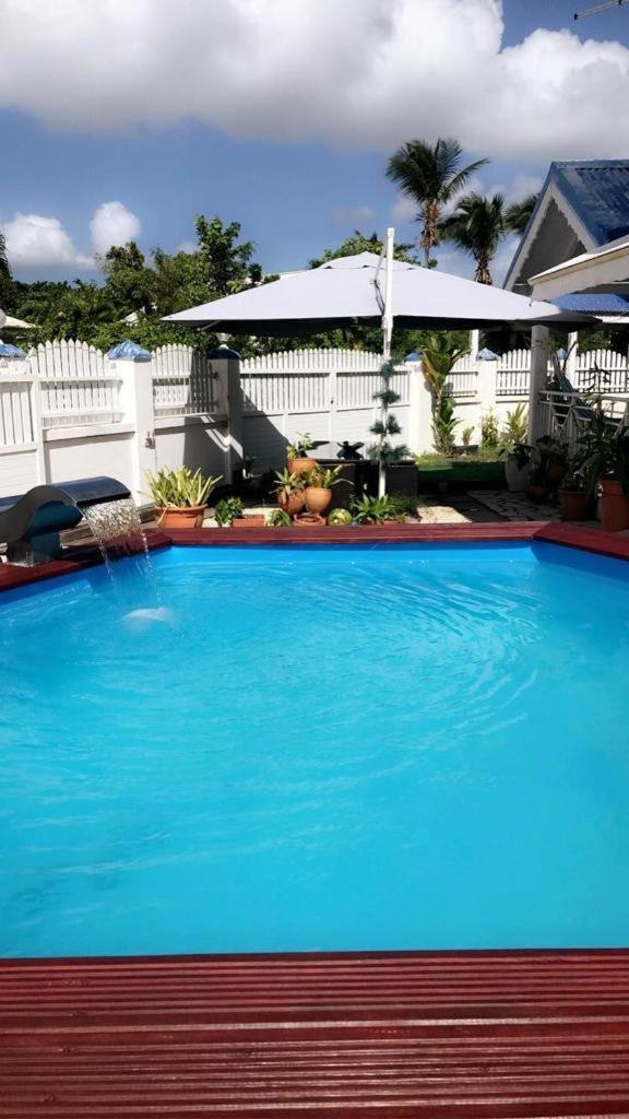 Le Sable Bleu - Evasion Tropicale A Sainte-Anne - Plage 5Min - Piscine - Parking - Logement Climatise - Vue Sur Les Palmiers - Parfait Pour Sejours En Famille Ou Entre Amis Exteriör bild