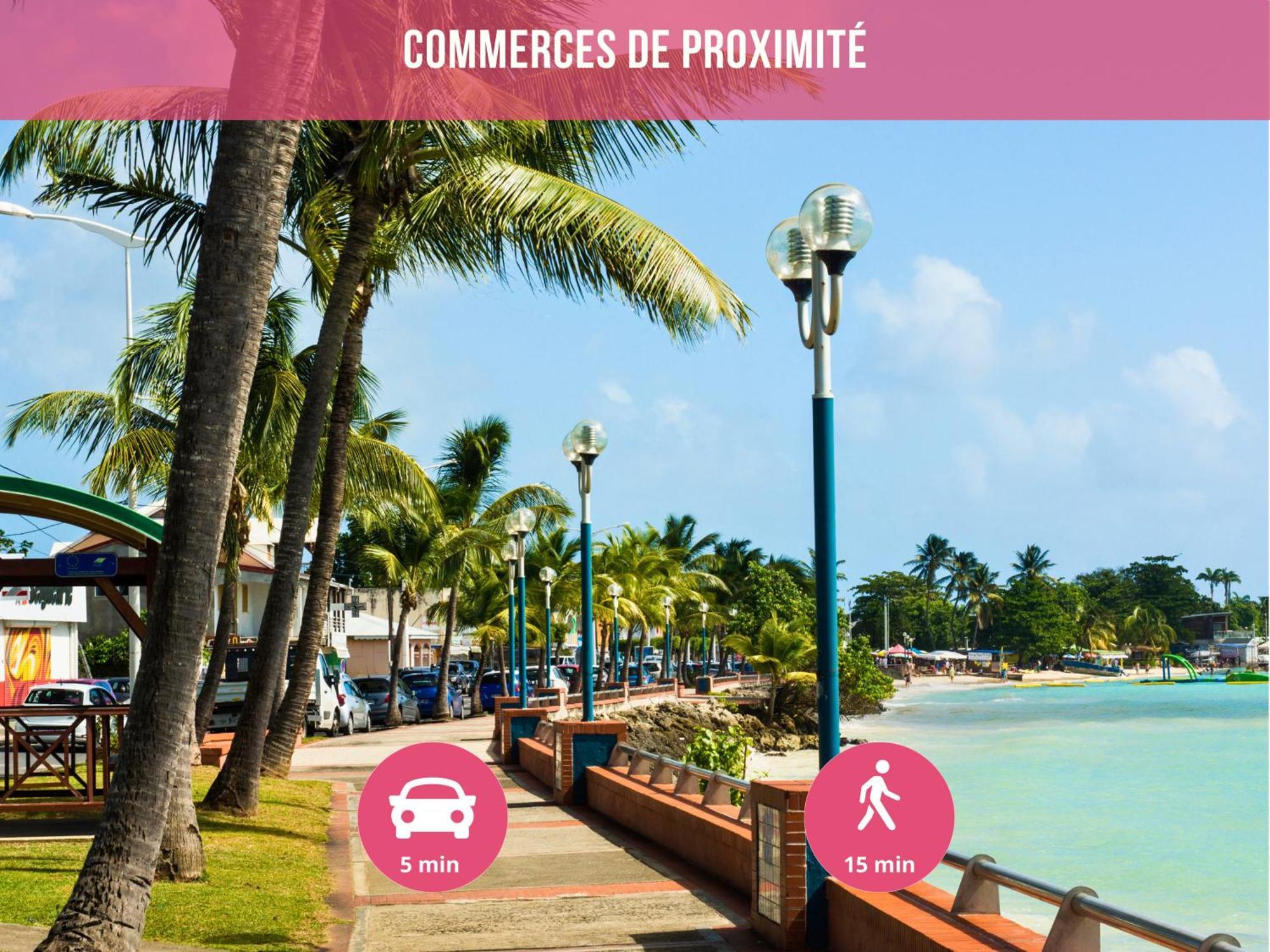 Le Sable Bleu - Evasion Tropicale A Sainte-Anne - Plage 5Min - Piscine - Parking - Logement Climatise - Vue Sur Les Palmiers - Parfait Pour Sejours En Famille Ou Entre Amis Exteriör bild